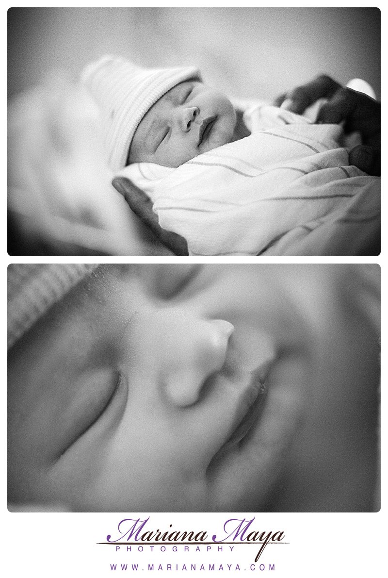 black and white portraits for a newborn