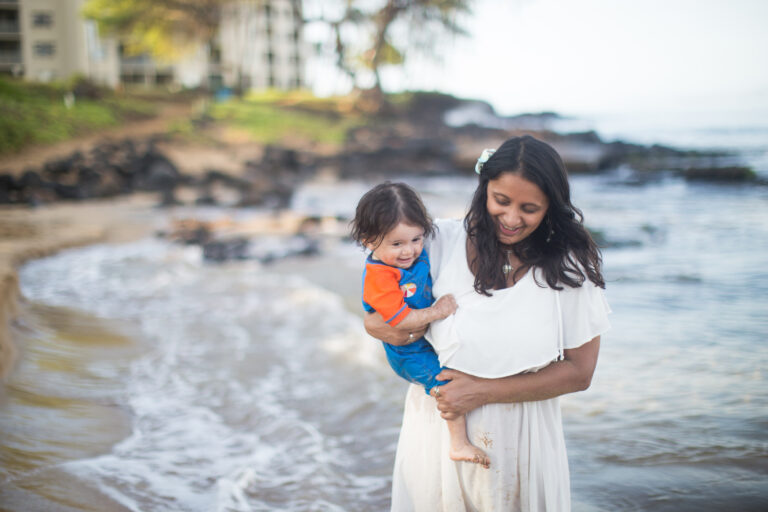 family portrait in Maui Hawaii