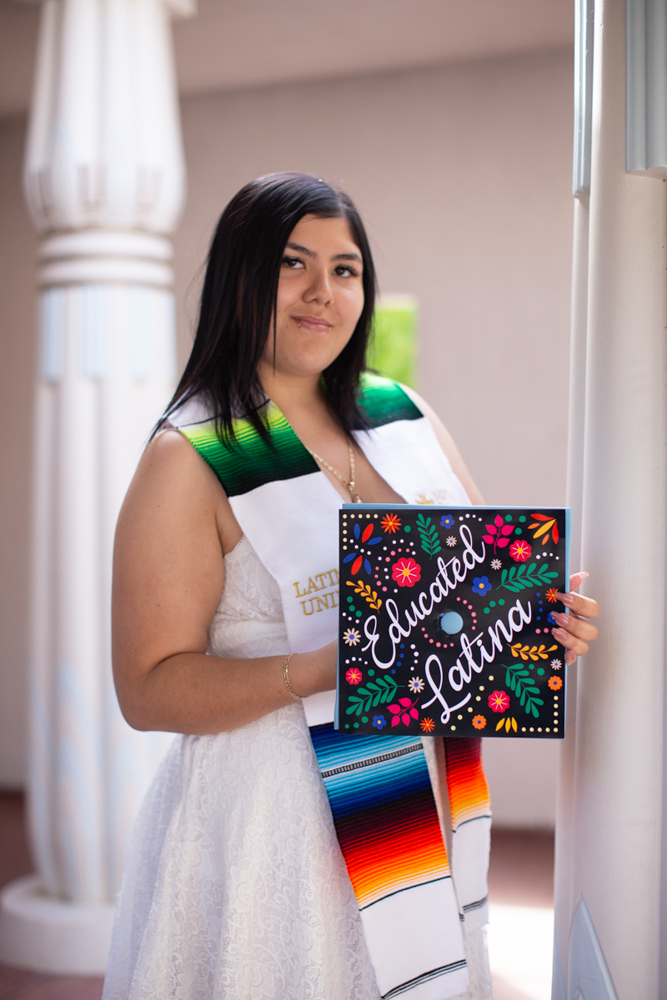 Senior portraits by Mariana Maya Photography showing Mexican heritage pride