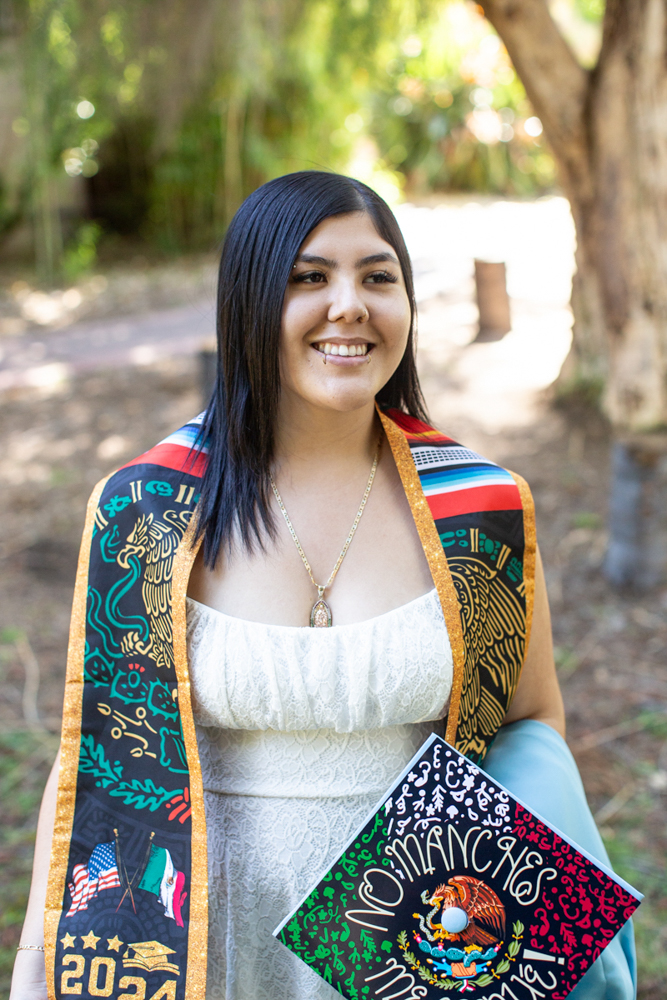 Senior portraits by Mariana Maya Photography showing Mexican heritage pride